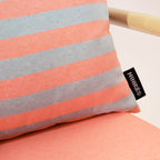 Funda de cojín Maglia Raya Naranja y Agua 50x50 cm