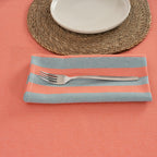 Pack 2 unidades servilletas Maglia Raya Naranja y Agua 45x45 cm
