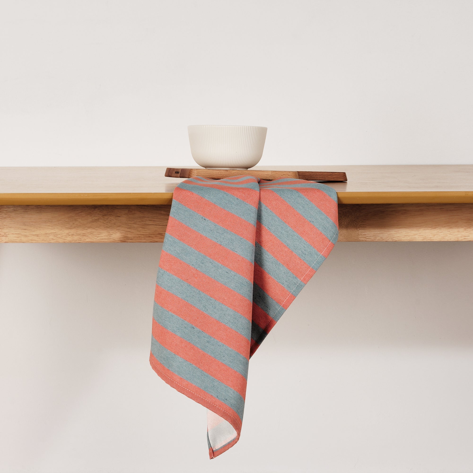 Paño de cocina Maglia Raya Naranja y Agua 45x70 cm