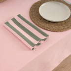 Pack 2 unidades servilletas Maglia Raya Rosa y Musgo 45x45 cm