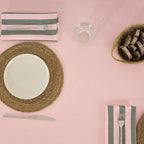 Pack 2 unidades servilletas Maglia Raya Rosa y Musgo 45x45 cm