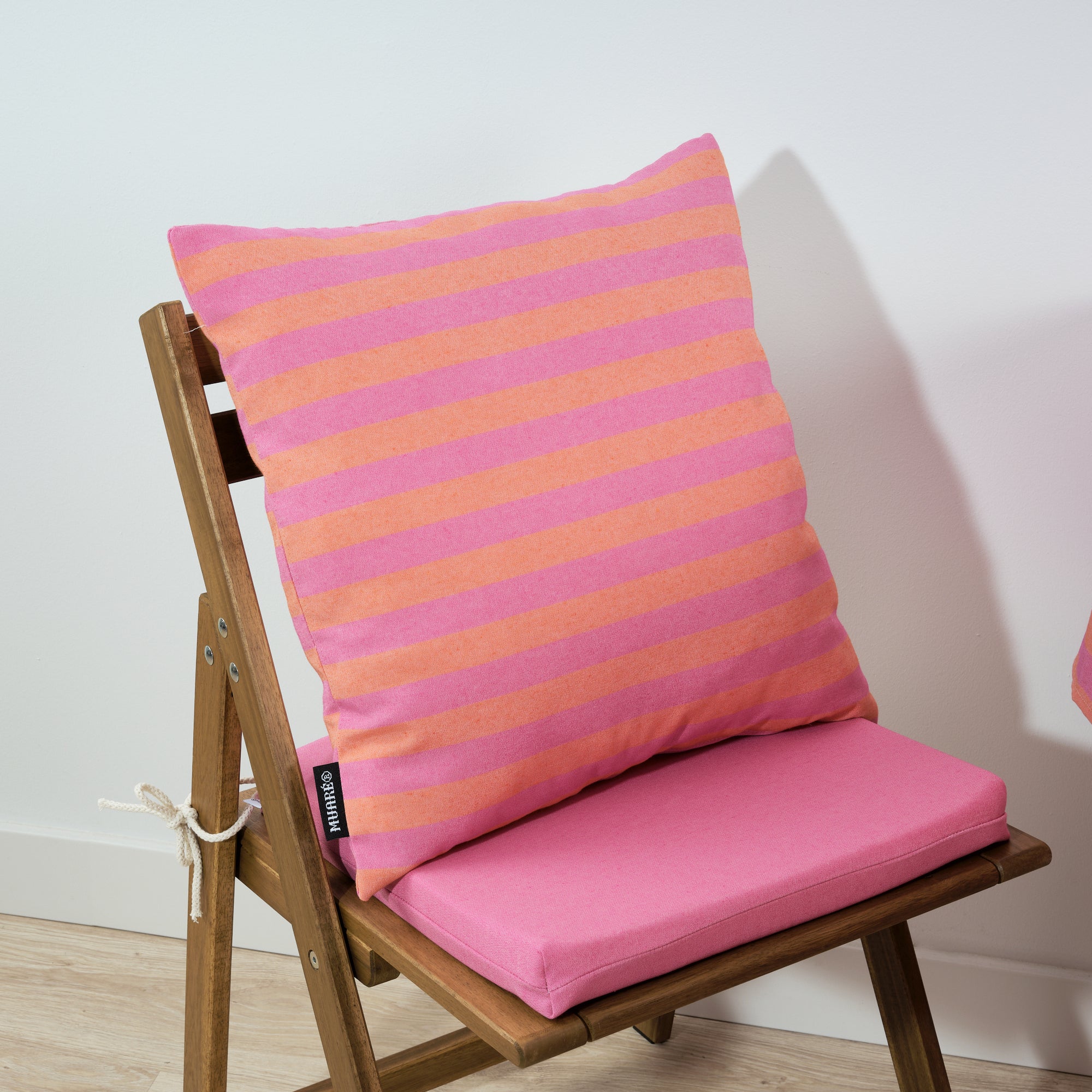 Funda de cojín Maglia Raya Fucsia y Naranja 50x50 cm