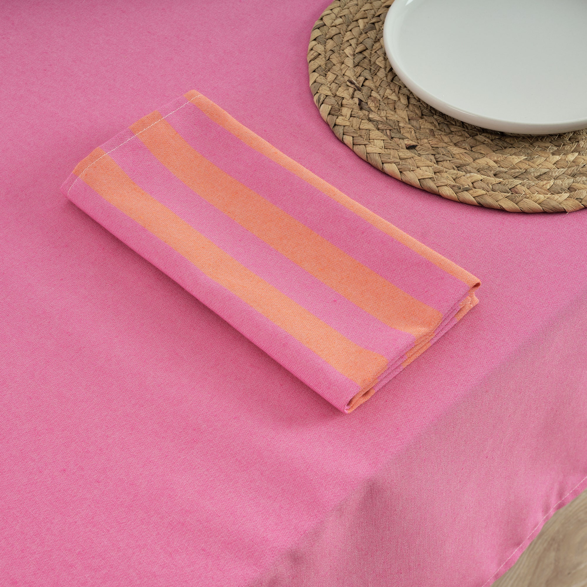 Pack 2 unidades servilletas Maglia Raya Fucsia y Naranja 45x45 cm
