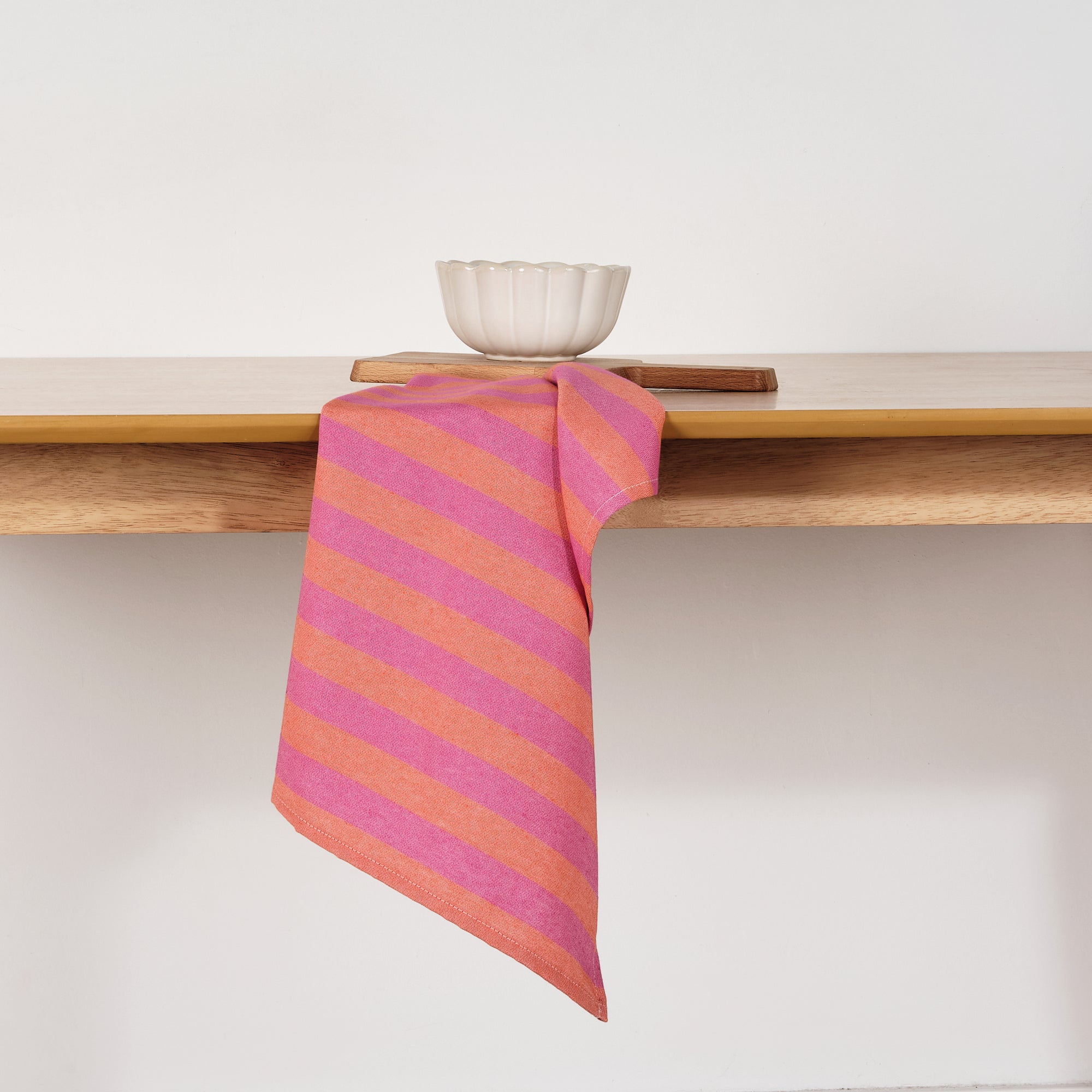 Paño de cocina Maglia Raya Fucsia y Naranja 45x70 cm