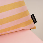 Funda de cojín Maglia Raya Rosa y Yema 50x50 cm