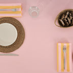 Pack 2 unidades servilletas Maglia Raya Rosa y Yema 45x45 cm