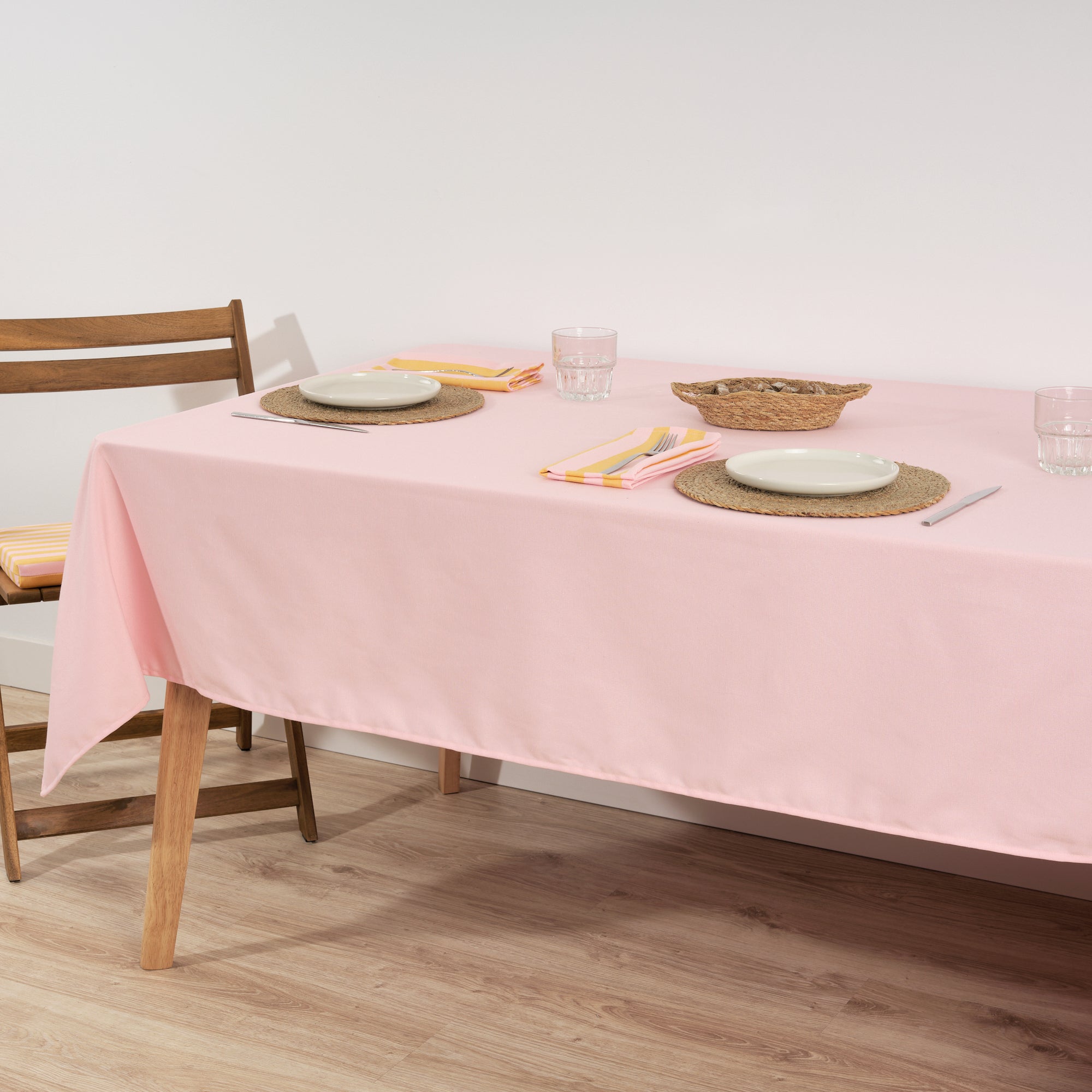 Pack 2 unidades servilletas Maglia Raya Rosa y Yema 45x45 cm