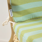 Cojín para silla de exterior Maglia Raya Pistacho y Turquesa 48x90 cm