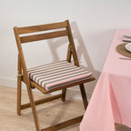 Cojín para asiento acolchado Maglia Raya Rosa y Musgo 40x40x5 cm