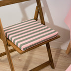 Cojín para asiento acolchado Maglia Raya Rosa y Musgo 40x40x5 cm