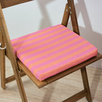 Cojín para asiento acolchado Maglia Raya Fucsia y Naranja 40x40x5 cm