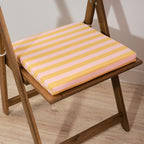 Cojín para asiento acolchado Maglia Raya Rosa y Yema 40x40x5 cm
