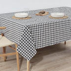 Mantel Vichy impermeable antimanchas Gris Oscuro tacto tela