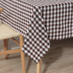 Mantel Vichy impermeable antimanchas Marrón tacto tela