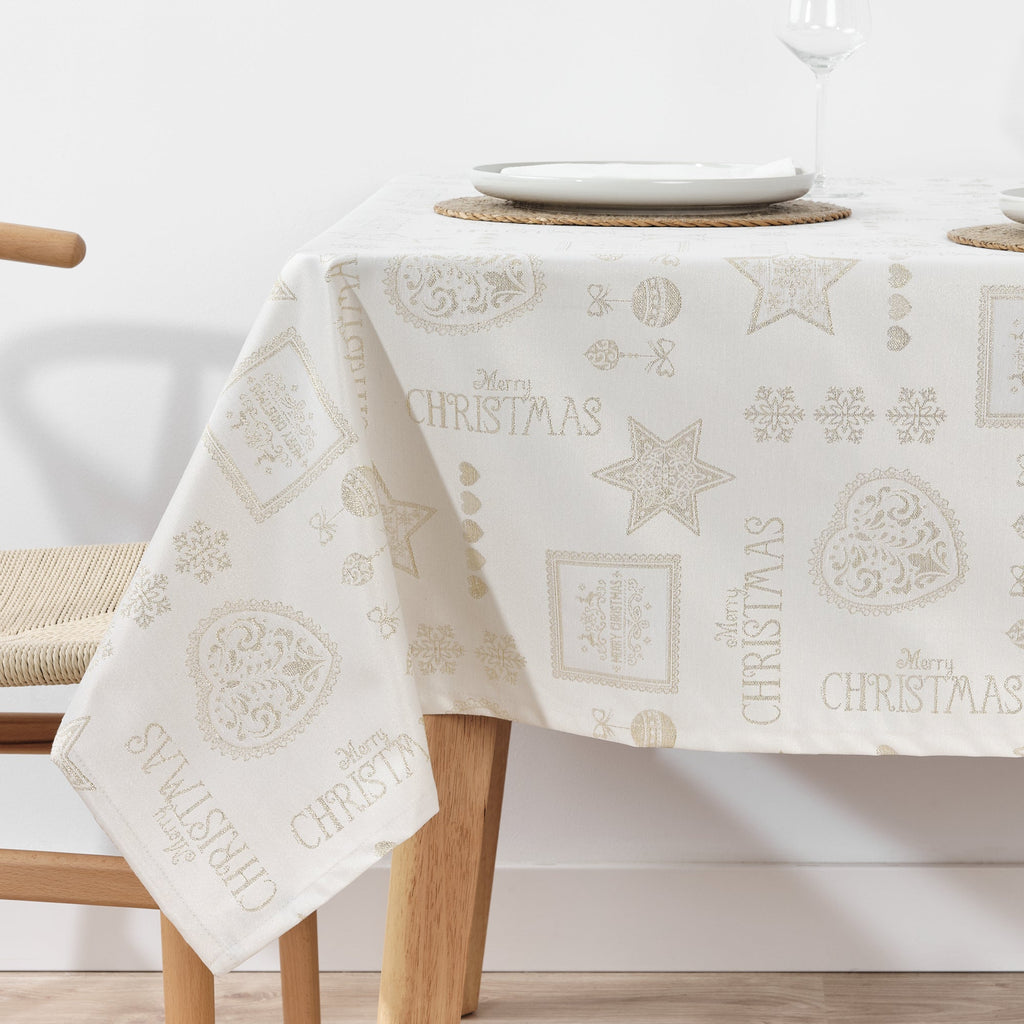 Mantel de tela jacquard hilo dorado PSC4732A