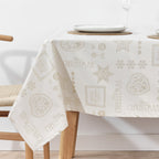 Mantel de tela jacquard hilo dorado PSC4732A