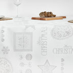 Mantel de tela jacquard hilo plateado PSC4732A