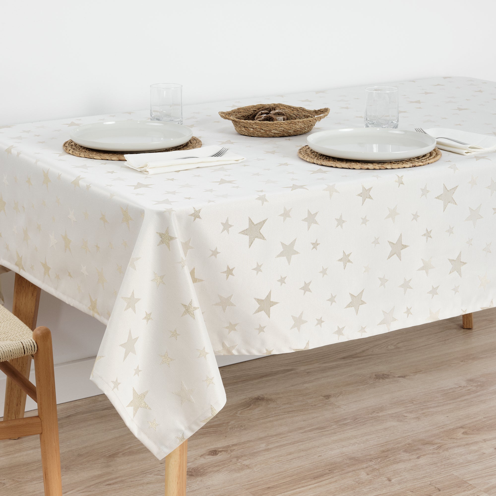 Mantel de tela jacquard hilo dorado PSC4736A