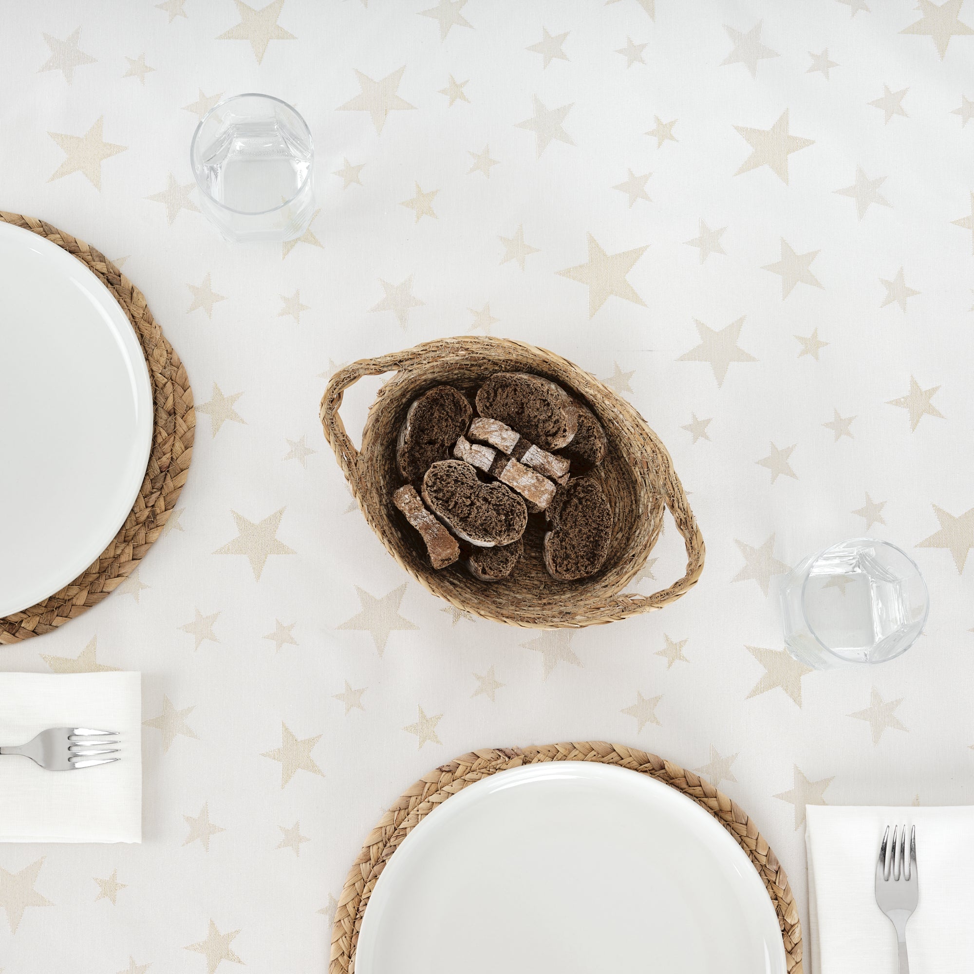 Mantel de tela jacquard hilo dorado PSC4736A