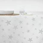 Mantel de tela jacquard hilo plateado PSC4736A