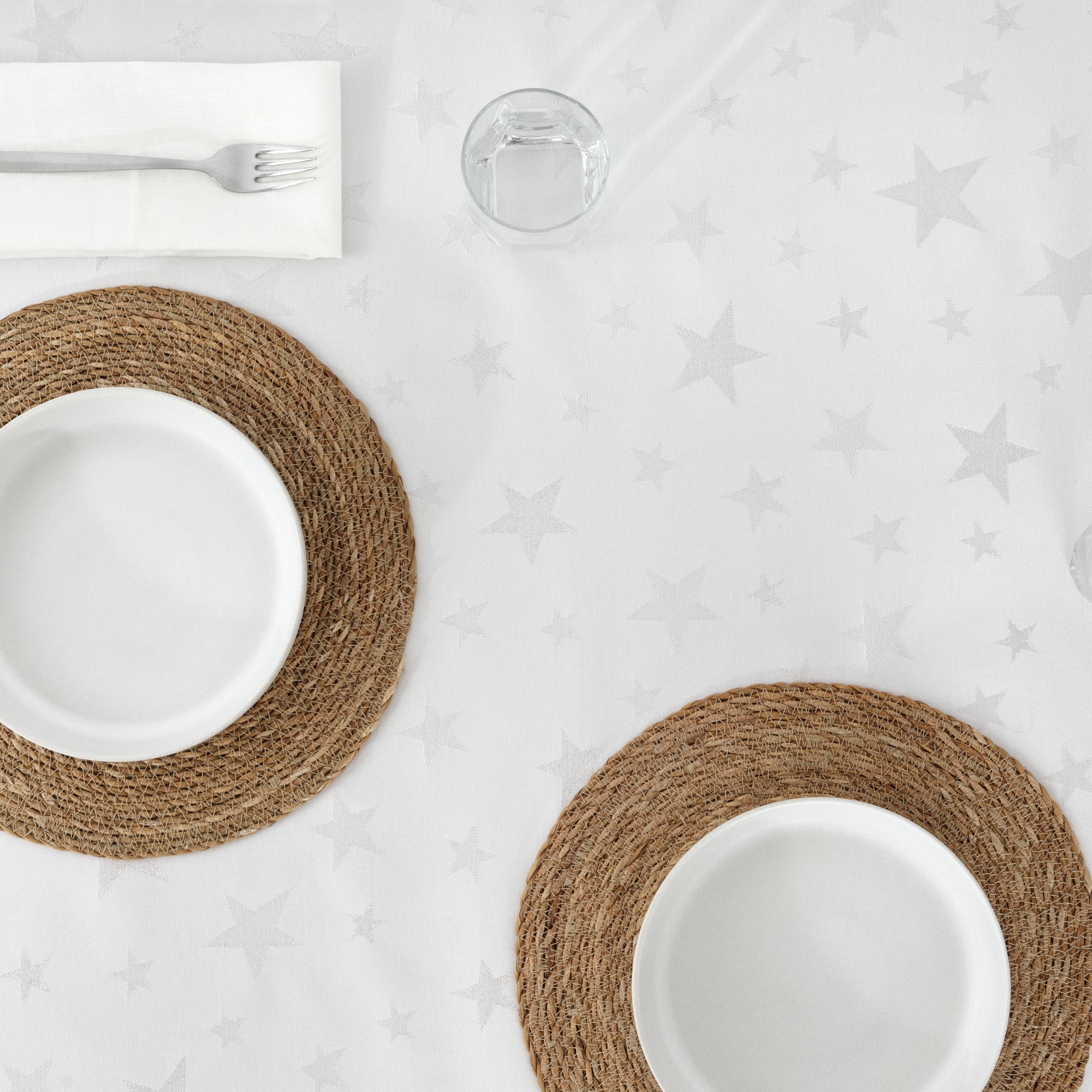 Mantel de tela jacquard hilo plateado PSC4736A