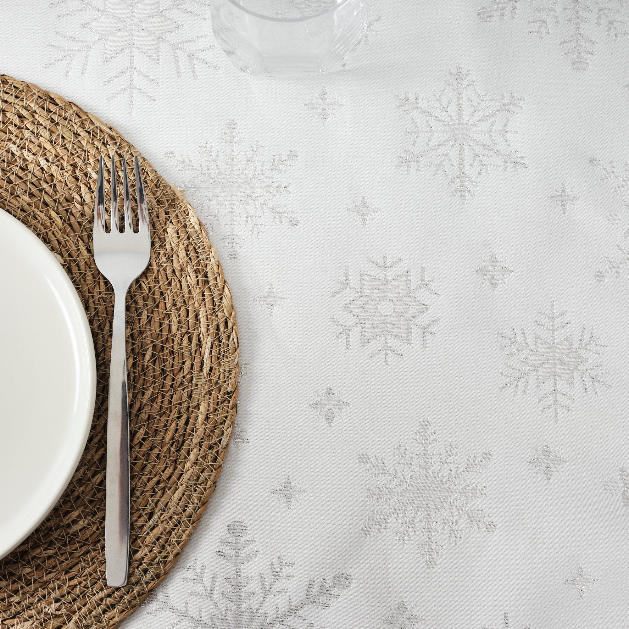 Mantel de tela jacquard hilo plateado PSC4821