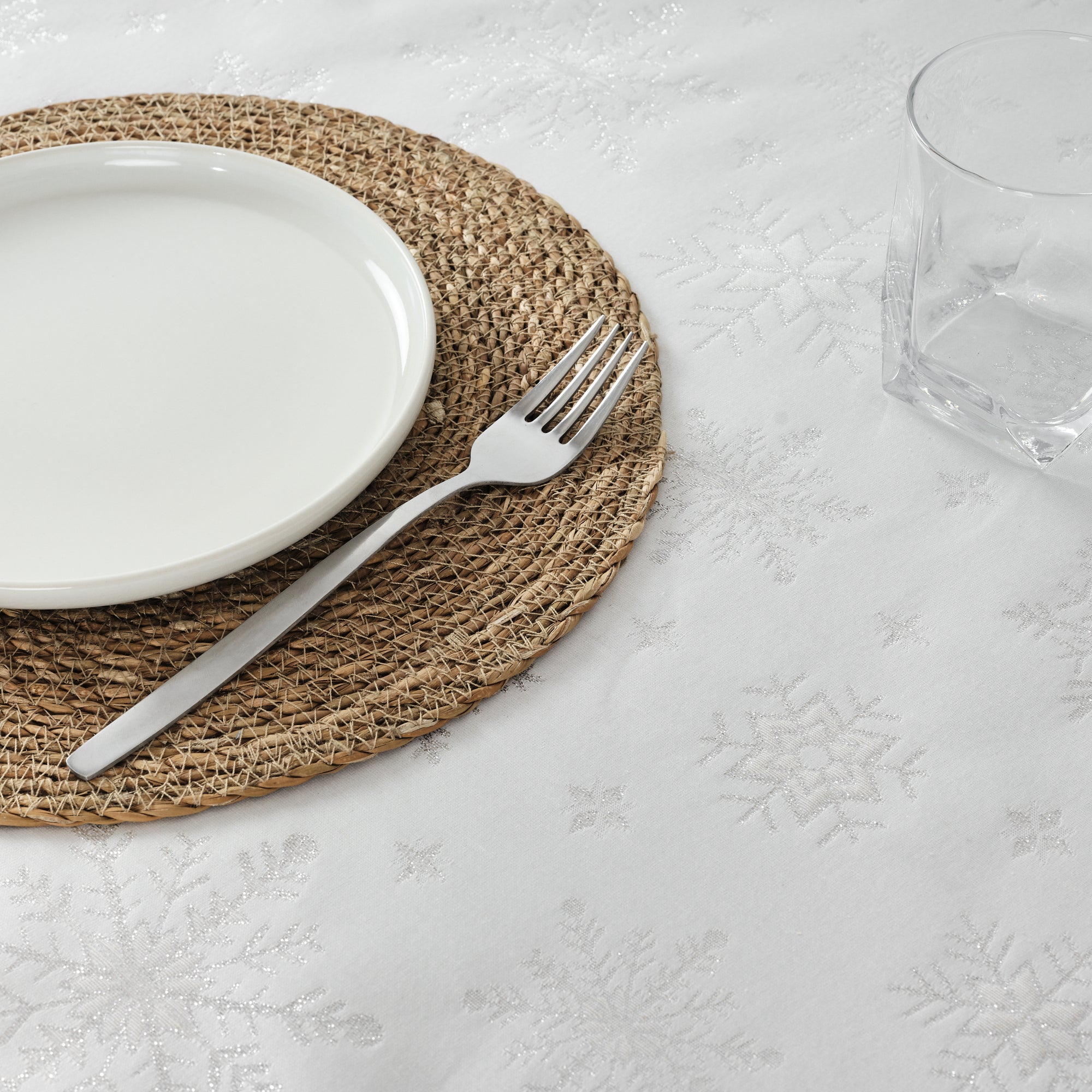 Mantel de tela jacquard hilo plateado PSC4821