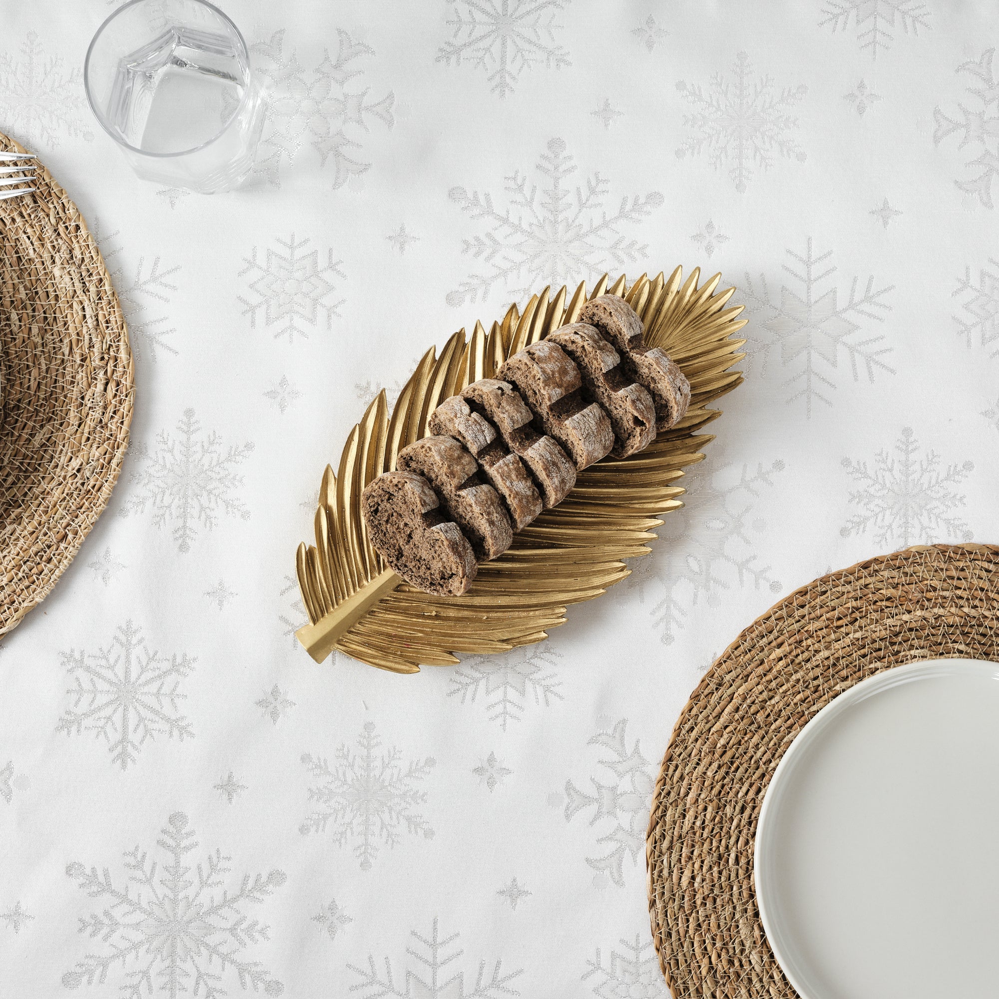 Mantel de tela jacquard hilo plateado PSC4821
