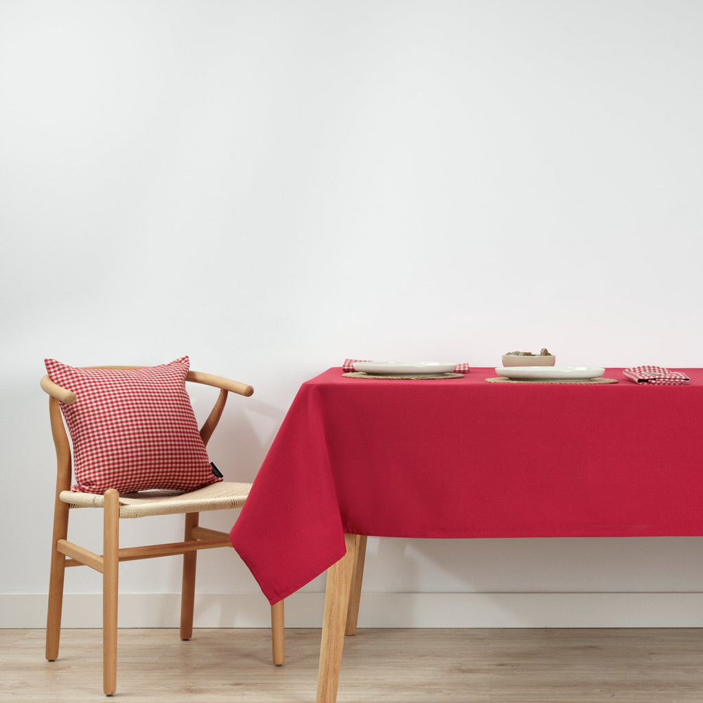 Mantel antimanchas reversible jacquard LISO ROJO