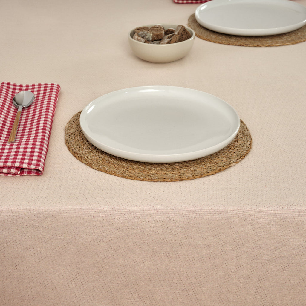 Mantel antimanchas reversible jacquard LISO ROJO
