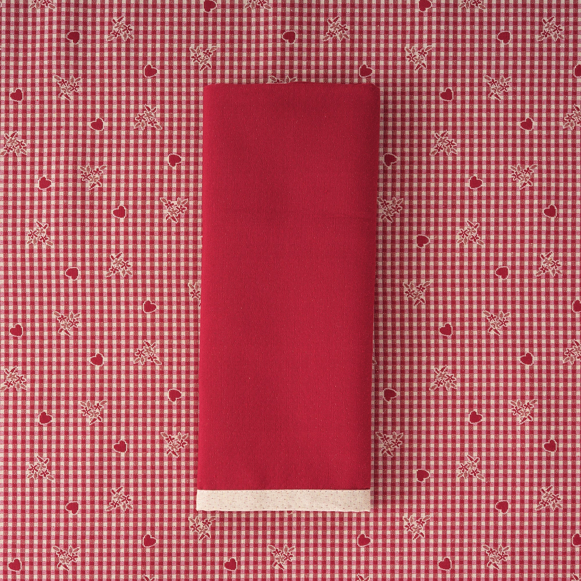 Pack de 2 unidades servilleta jacquard reversible LISO ROJO 45x45 cm