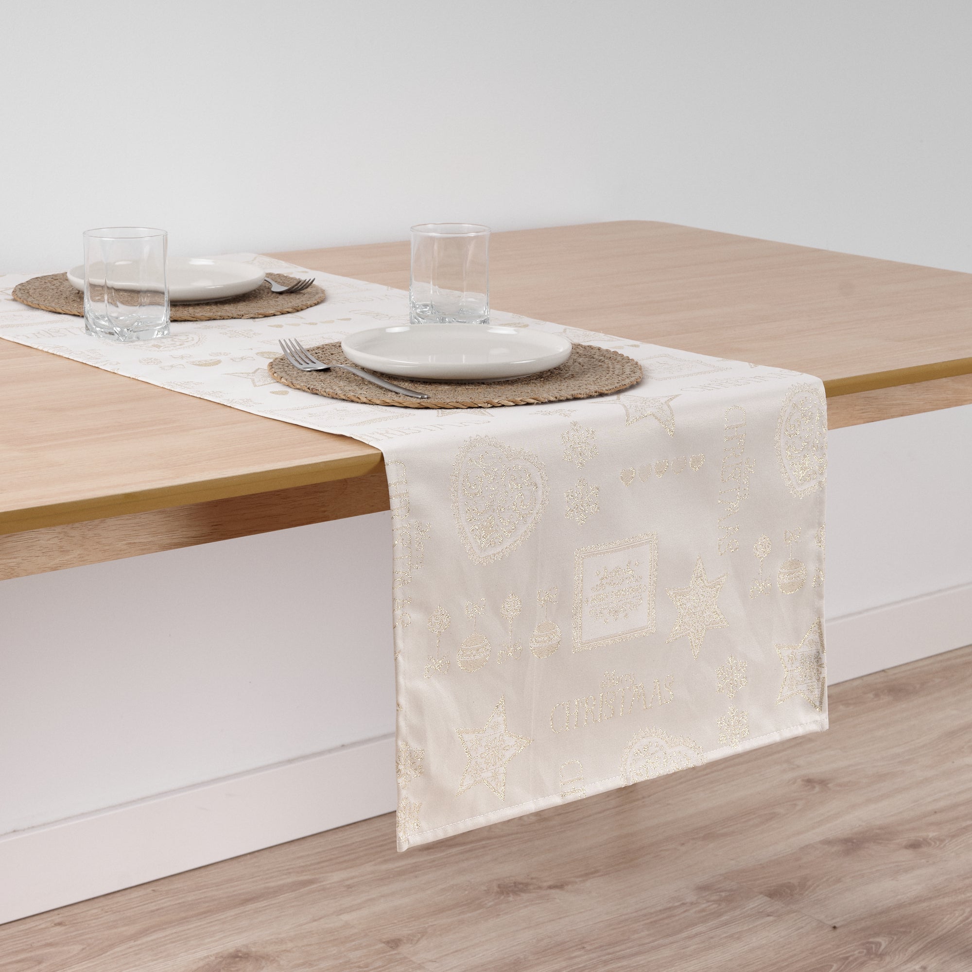 Camino de mesa jacquard hilo dorado PSC4732A 45x140 cm