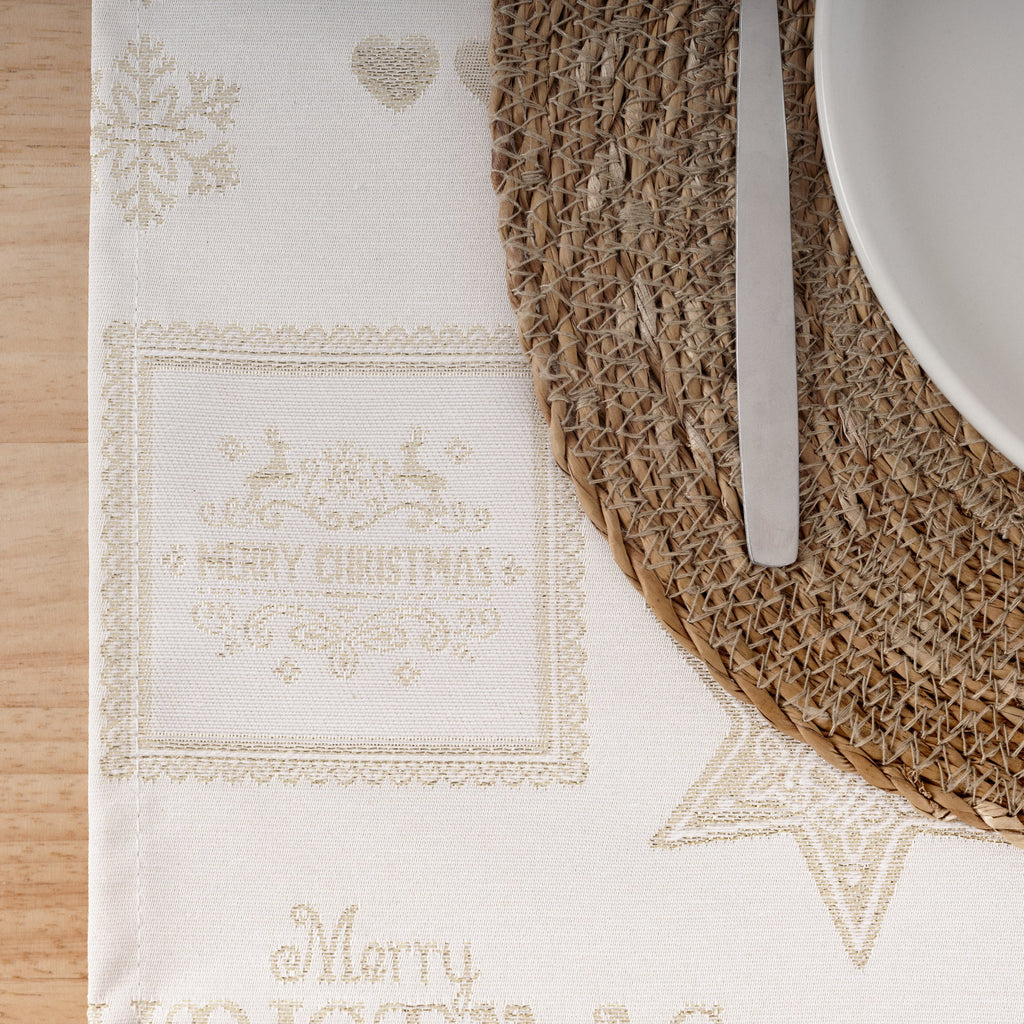 Camino de mesa jacquard hilo dorado PSC4732A 45x140 cm