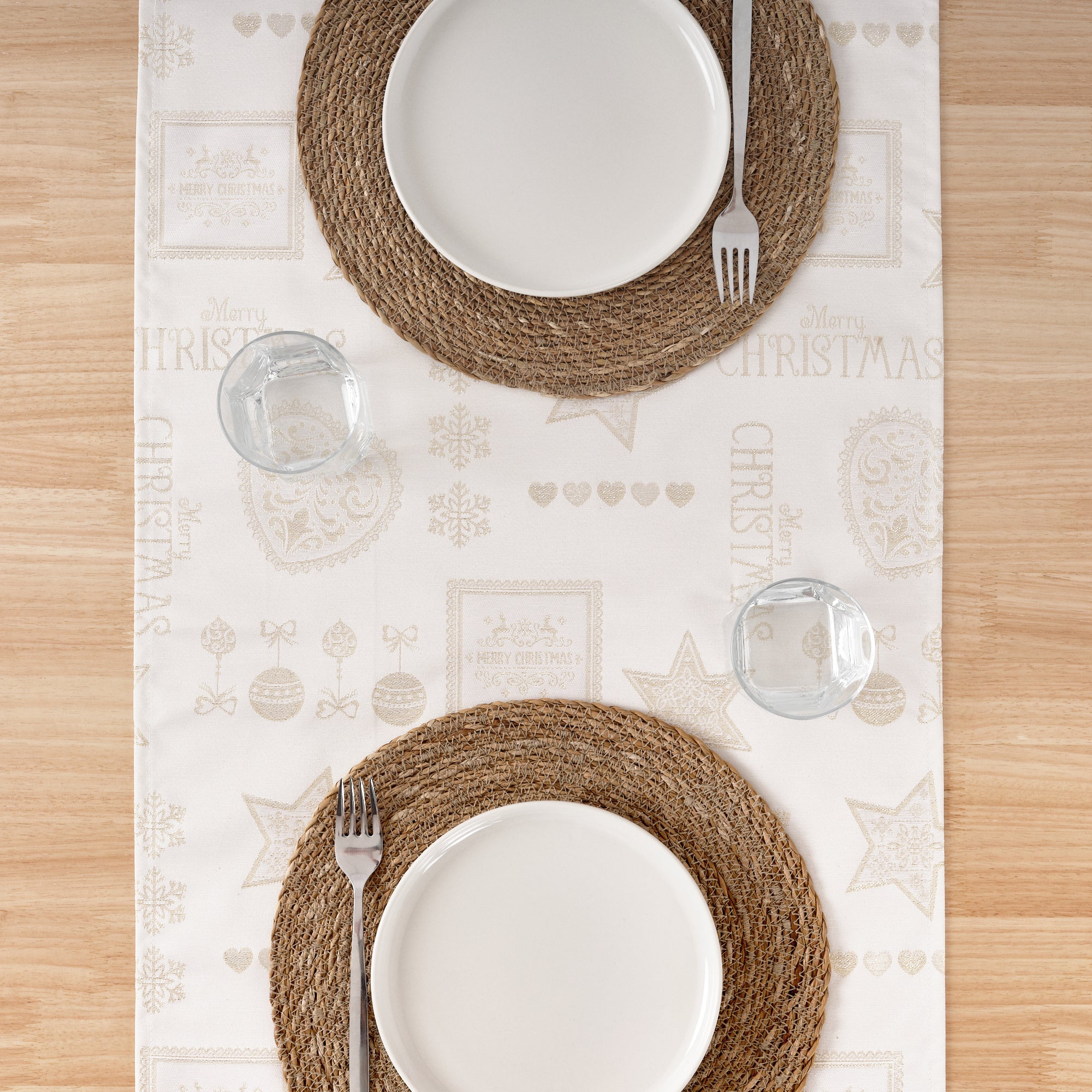 Camino de mesa jacquard hilo dorado PSC4732A 45x140 cm