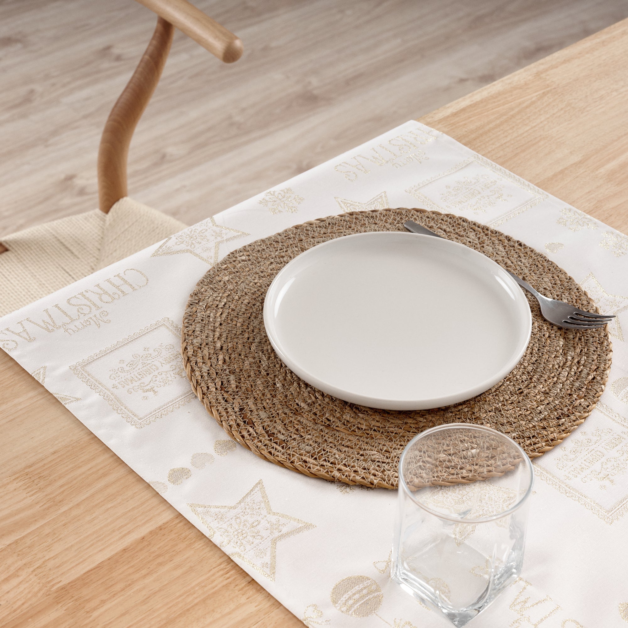 Camino de mesa jacquard hilo dorado PSC4732A 45x140 cm