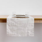 Camino de mesa jacquard hilo plateado PSC4732A 45x140 cm