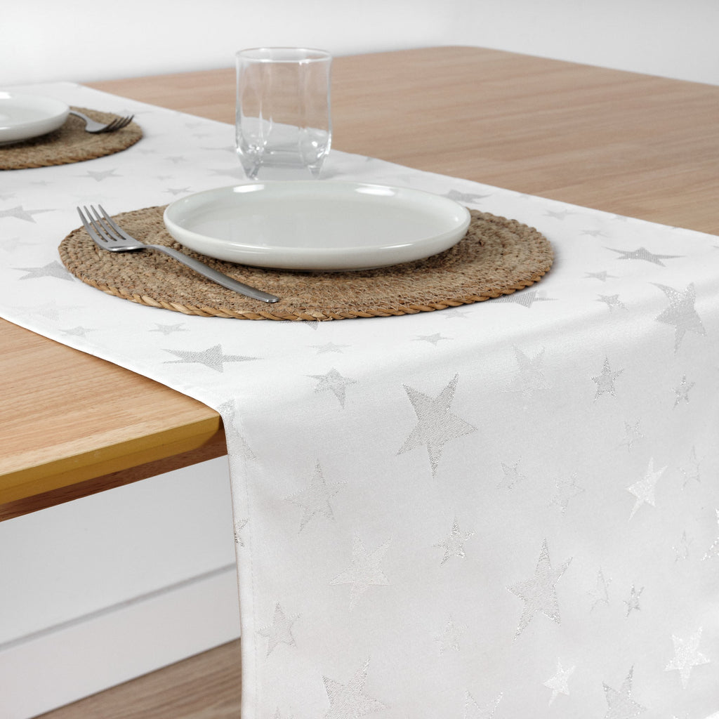 Camino de mesa jacquard hilo plateado PSC4736A 45x140 cm
