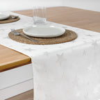 Camino de mesa jacquard hilo plateado PSC4736A 45x140 cm