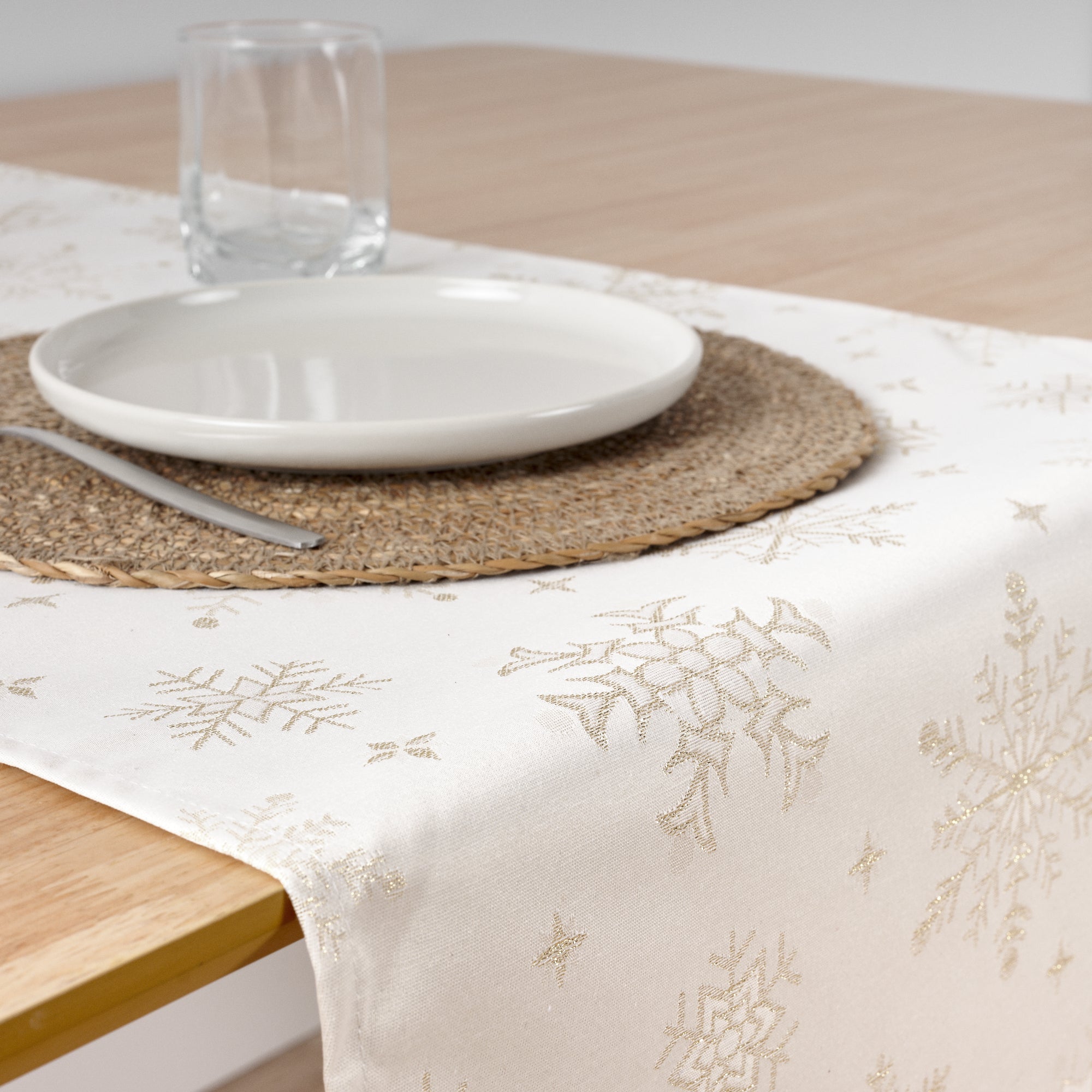 Camino de mesa jacquard hilo dorado PSC4821 45x140 cm