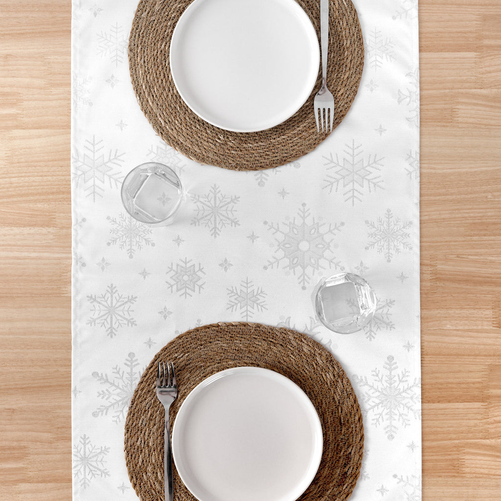 Camino de mesa jacquard hilo plateado PSC4821 45x140 cm
