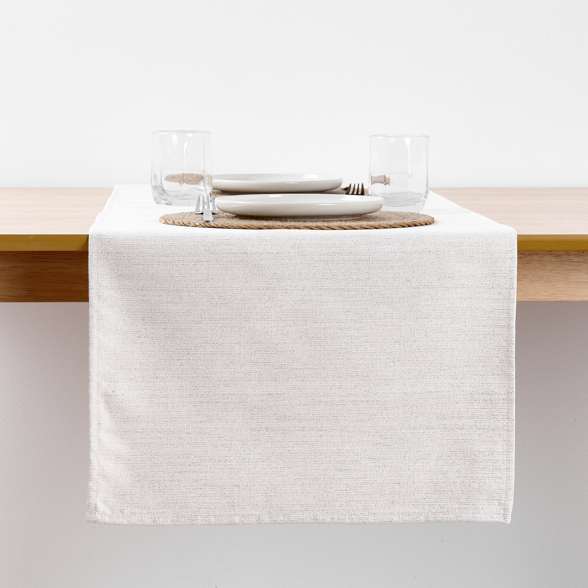 Camino de mesa jacquard hilo plateado R17948 45x140 cm