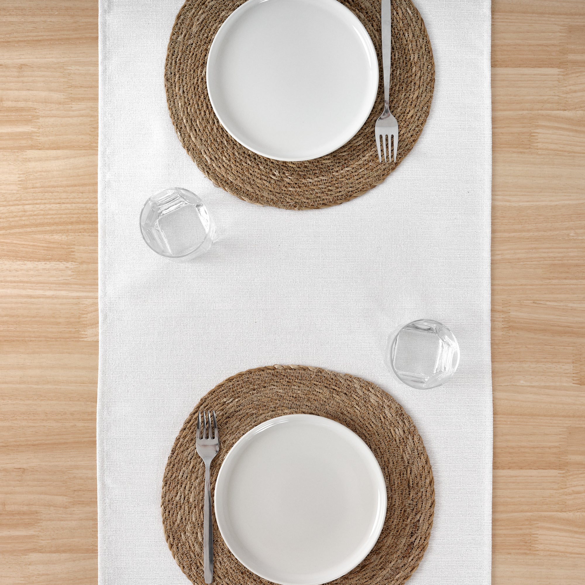 Camino de mesa jacquard hilo plateado R17948 45x140 cm