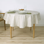 Mantel redondo resinado antimanchas Lesa 125 Beige