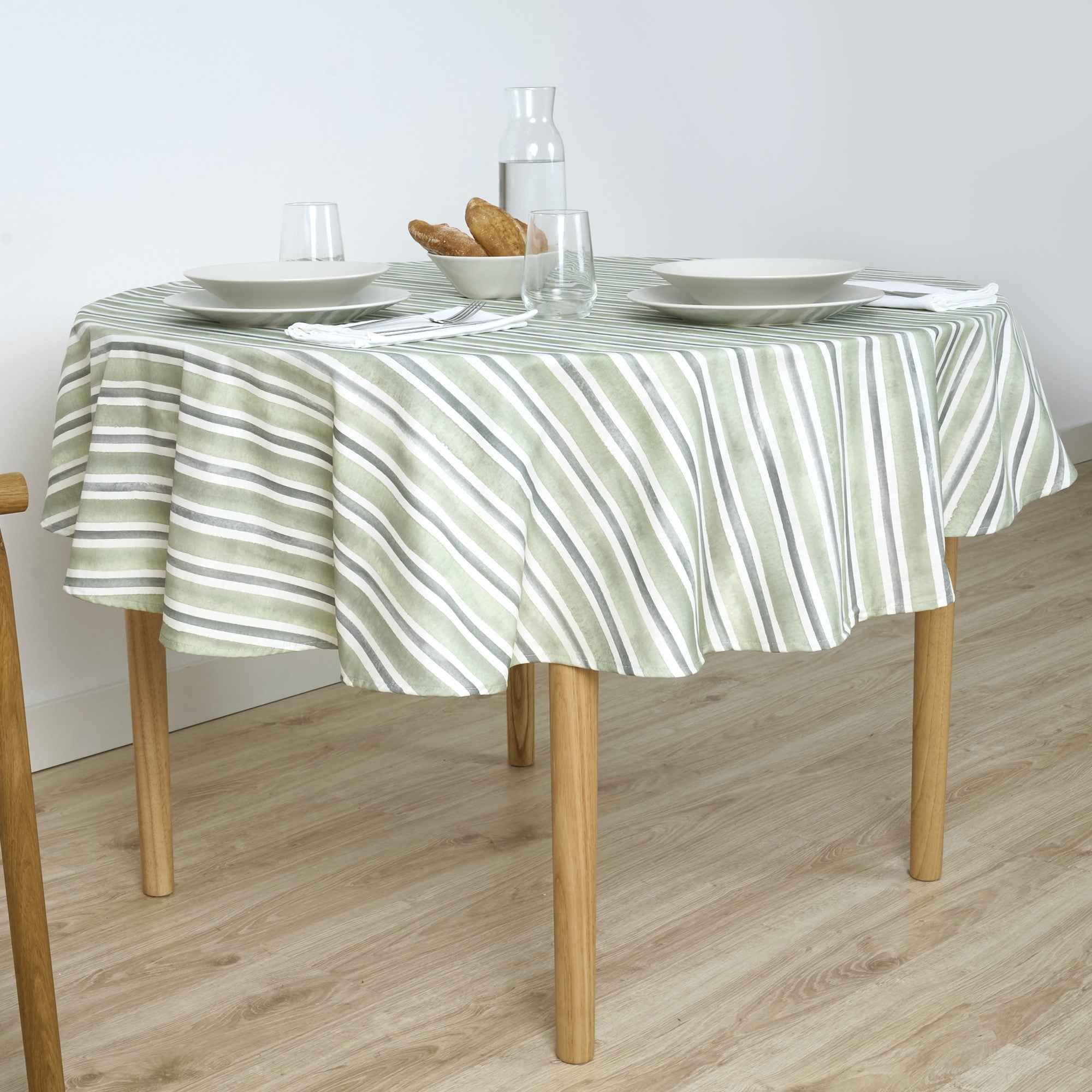 Mantel redondo resinado antimanchas Kan 125 2 Desert Sage Coord. 100