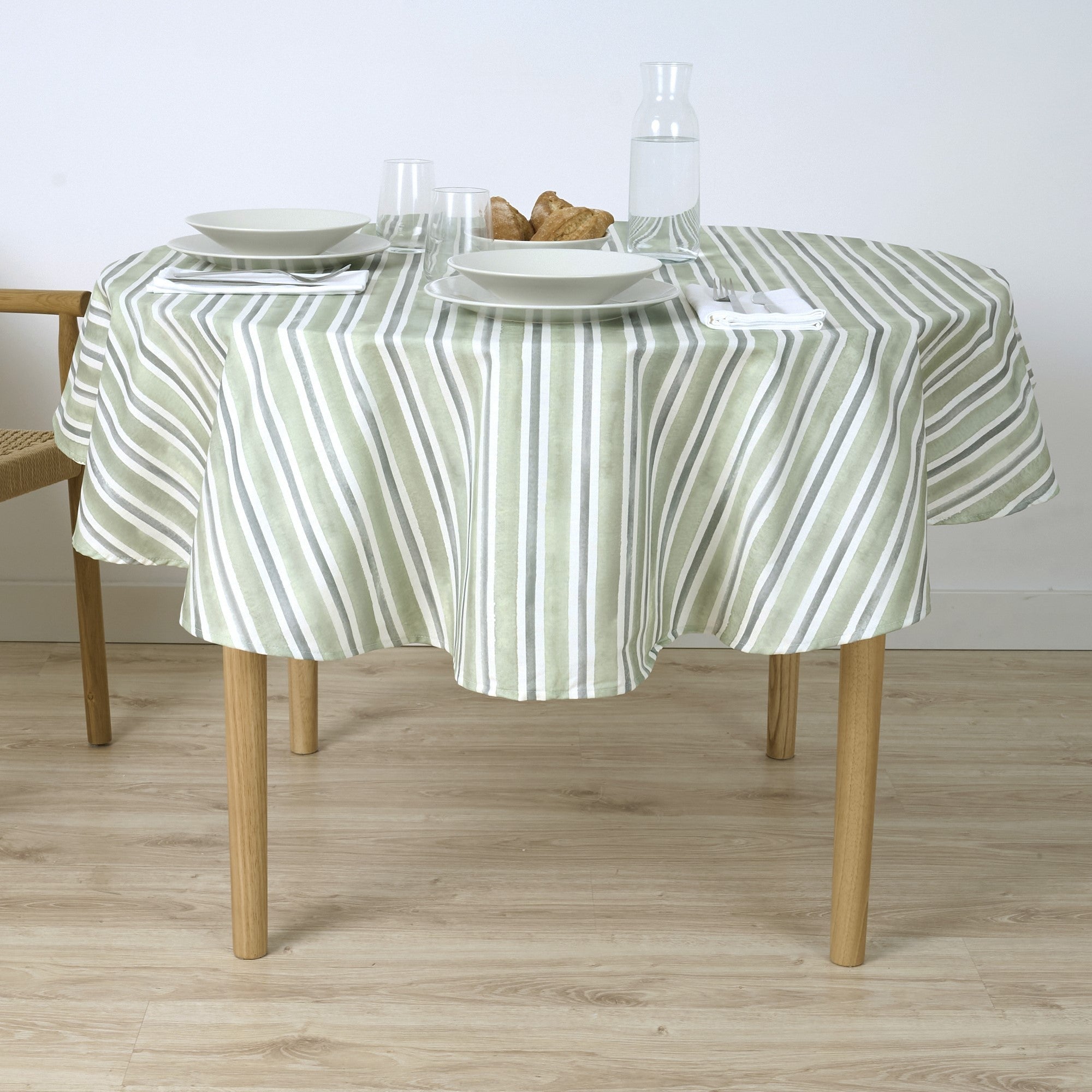 Mantel redondo resinado antimanchas Kan 125 2 Desert Sage Coord. 100