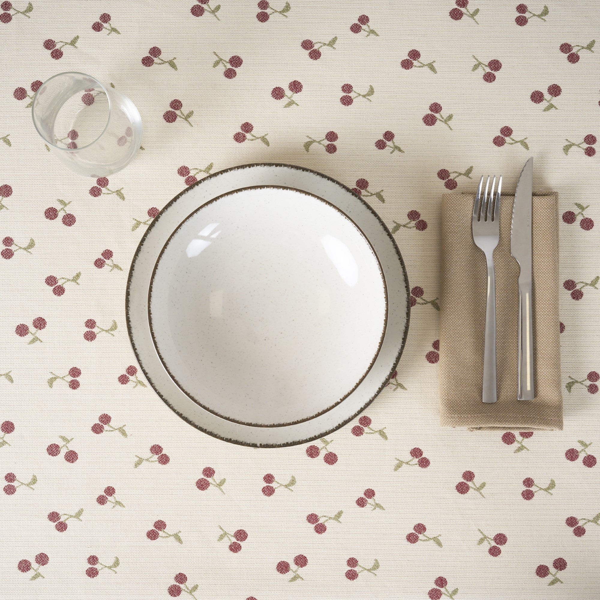 Mantel jacquard antimanchas Cerezas Grandes