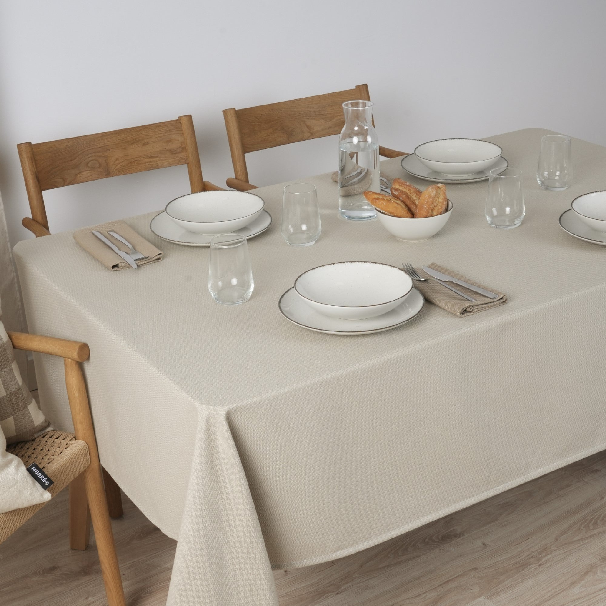 Mantel jacquard antimanchas Espiga Fresno