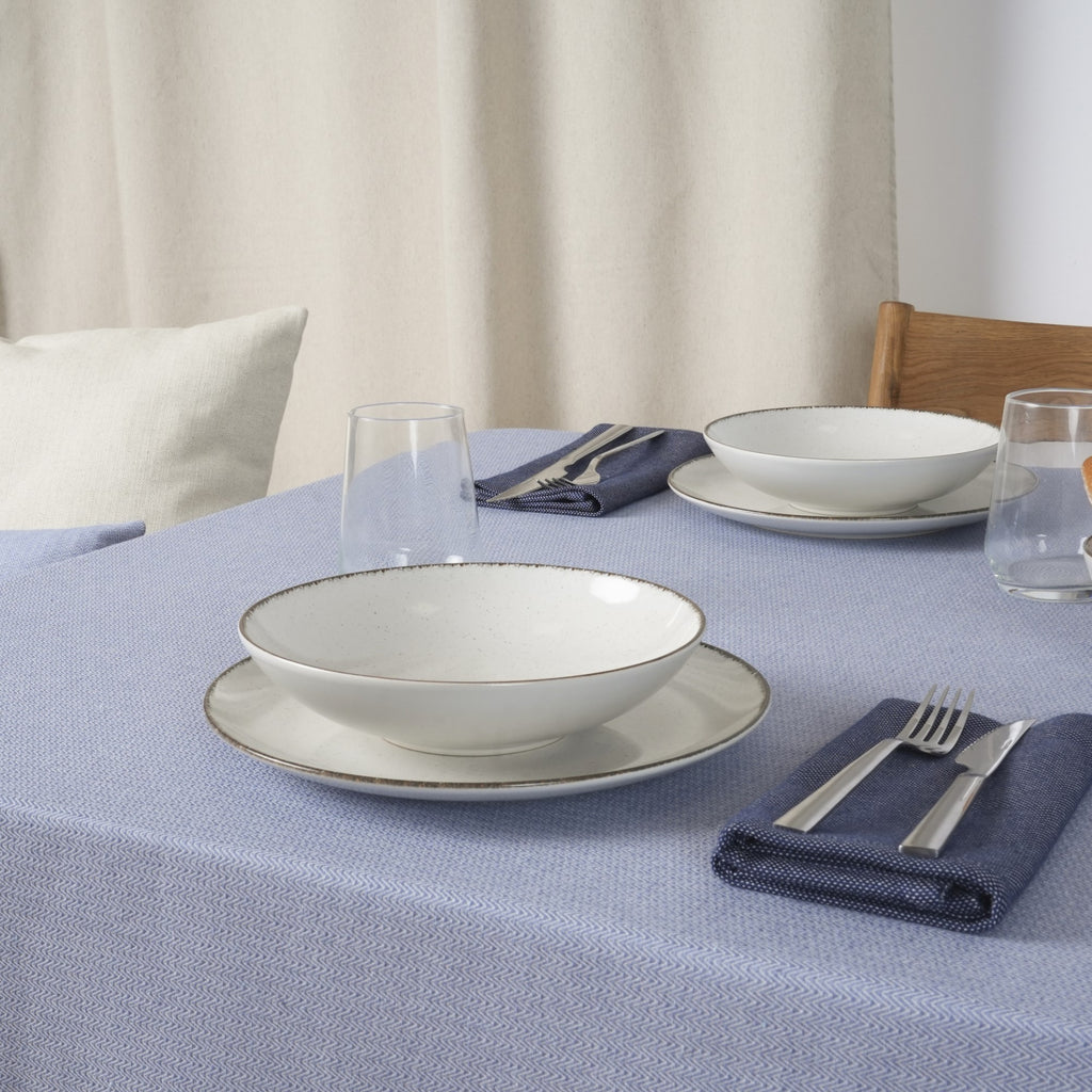 Mantel jacquard antimanchas Espiga Indigo