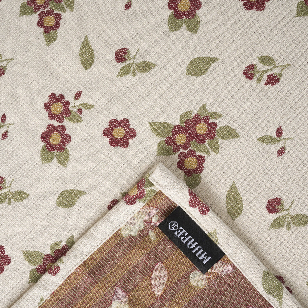 Mantel jacquard antimanchas Flor Grande Granate