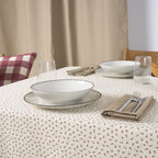Mantel jacquard antimanchas Flor Pequeña Granate